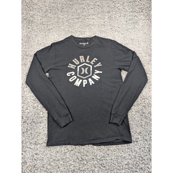 Hurley Tops - Hurley Shirt Men Small Black Streetwear Surf Skate Logo Long Sleeve Graphic Tee